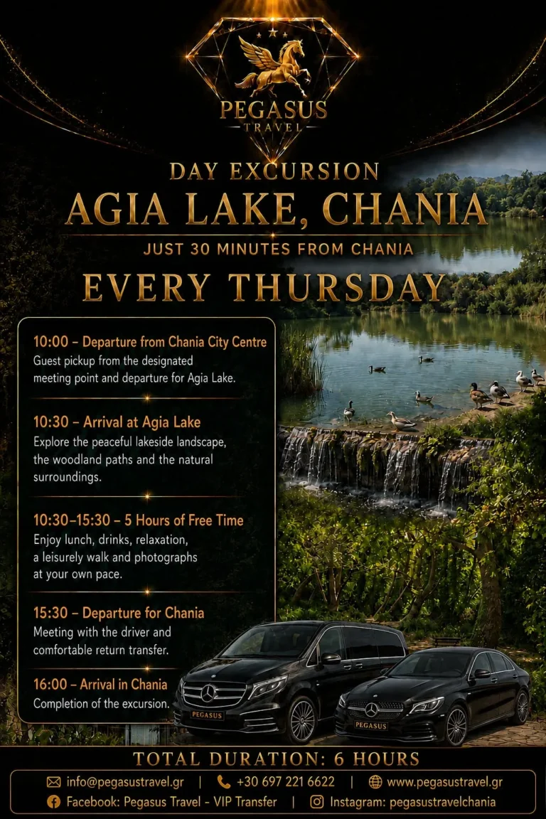 Agia Lake Pegasus Travel Chania VIP Transfers and Tours